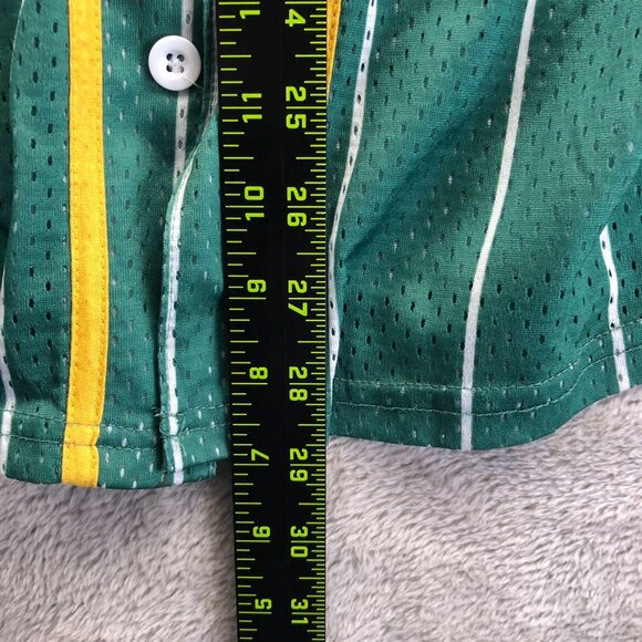 The Simpsons Mens Baseball Jersey Shirt Large Short Sleeve Green Striped Graphic - Picture 4 of 6